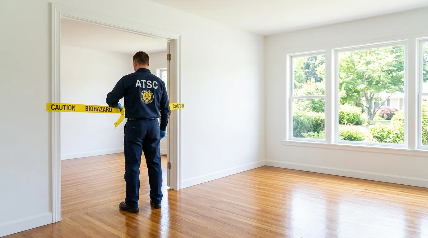 Certified biohazard cleanup crew performing Decomposition Cleanup in Shelbyville